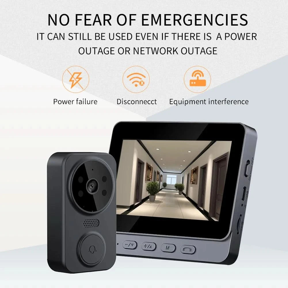 Wireless wireless smart video doorbell,Wireless intercom,Real-time notification,Two-way HD camera,Night vision monitor HD camera