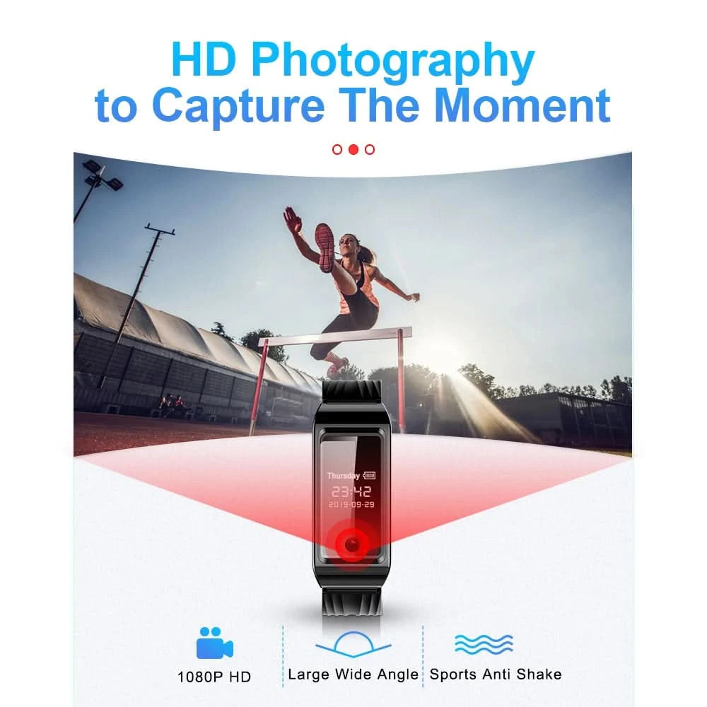 HD Mini Camera Watch 8-256GB Video Voice Recorder Bracelet USB Flash Driver Dictaphone Noise Reduce Sound Recording Wristband - M & M Global