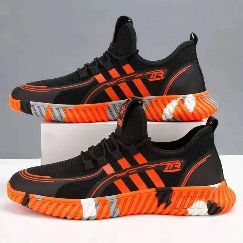 Men's sports shoes, comfortable tennis shoes, mesh surface, fly fabric, anti slip, men's tennis, big discounts, novelty - M & M Global