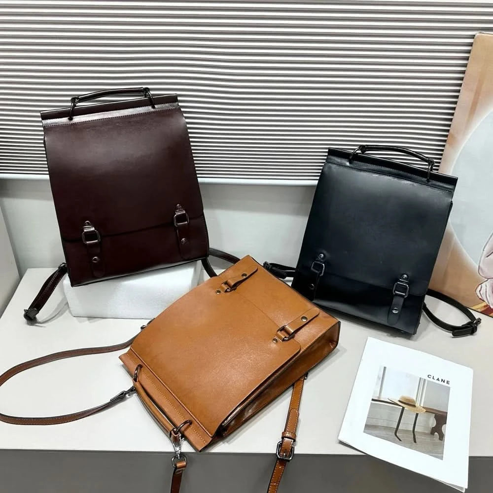 Genuine Leather Women Backpack Cross Body Bag Book School Bags Real Cowhide Lady Female Laptop Daypack Messenger Shoulder Bags - M & M Global