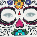 Day of The Dead Skull Face dress up Temporary Tattoo Stickers Pop Halloween Facial makeup Special Waterproof Face tattoo - M & M Global
