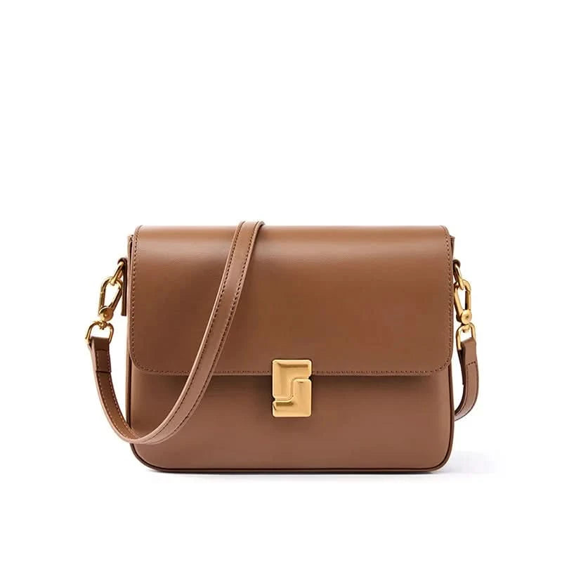 Genuine leather tofu bag large capacity high-end sense one-shoulder armpit commuting practical cowhide crossbody women's bag - M & M Global
