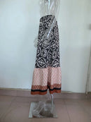 boho print maxi skirt women fashion high waist 3D printting long dress casual loose summer high waist skirts for women 2024 - M & M Global