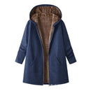 2025wish Women's Fleece Lined Hoodie Pure Color Long Sleeve Zipper Closure Comfortable Fit Sweatshirt for Autumn And Winter