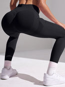 New Women Butt Lifting Yoga Leggings Elastic Workout High Waist Tummy Control Ruched Booty Pants Seamless Gym Compression Tights