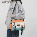 Unisex Student Messenger Bag Large Capacity Leisure Sling Bag Contrast Color Nylon Satchel Bag for College Travel Business - M & M Global