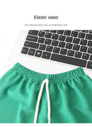 New Summer Children's Casual Set for Boys Girls Loose Short Sleeved Waffle Breathable and Comfortable Set - M & M Global