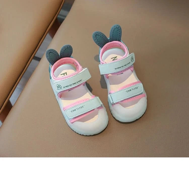 Children's Sandals 2-12 Years Old Cartoon Greenish Pink Soft Boys Girls Beach Shoes Casual Non-slip Kids Baby Sports Sandals - M & M Global