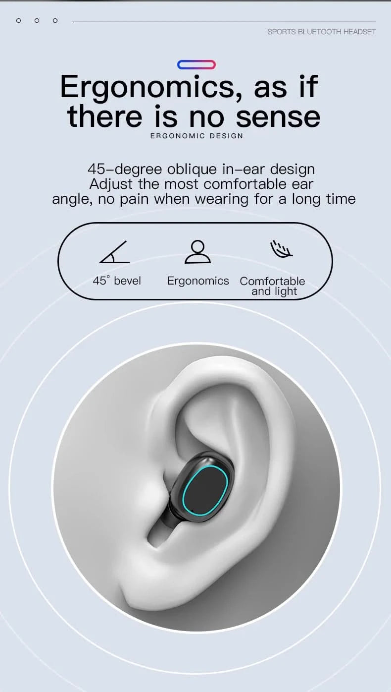 N21 Wireless Earphones Stereo Bass Earbuds LED Digital Display Headphones With Microphone TWS Headsets Lights For Smartphone - M & M Global