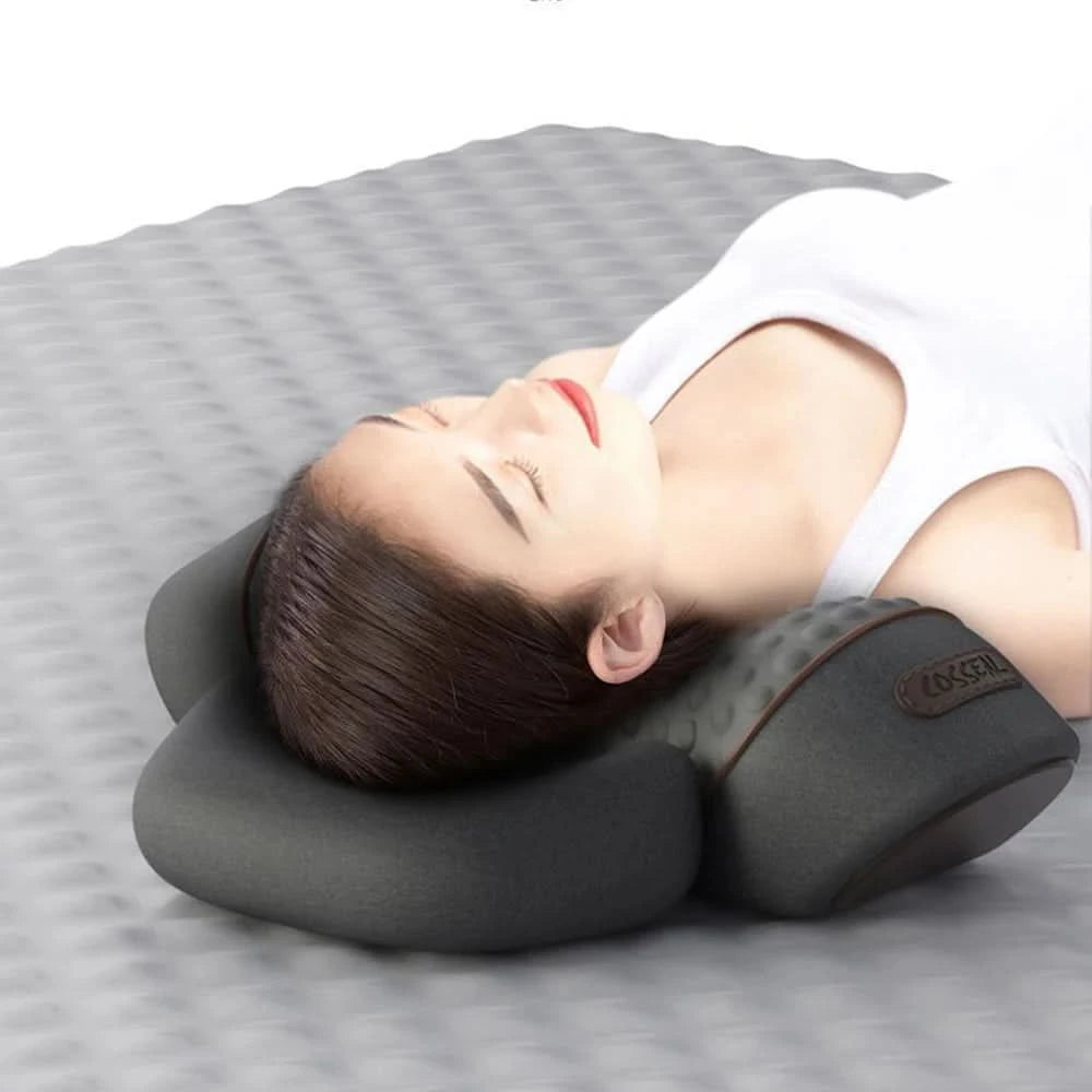 Electric Neck Massager Pillow Cervical Stretcher Heating Vibration Massage Back Traction Orthopedic Sleeping Pillows Support - M & M Global