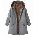 2025wish Women's Fleece Lined Hoodie Pure Color Long Sleeve Zipper Closure Comfortable Fit Sweatshirt for Autumn And Winter