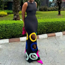 Summer Black Slim Hollow Sexy Party Vacation Long Dress Women's  Elegant Casual Sleeveless Sundress New High Waist Evening Dress - M & M Global