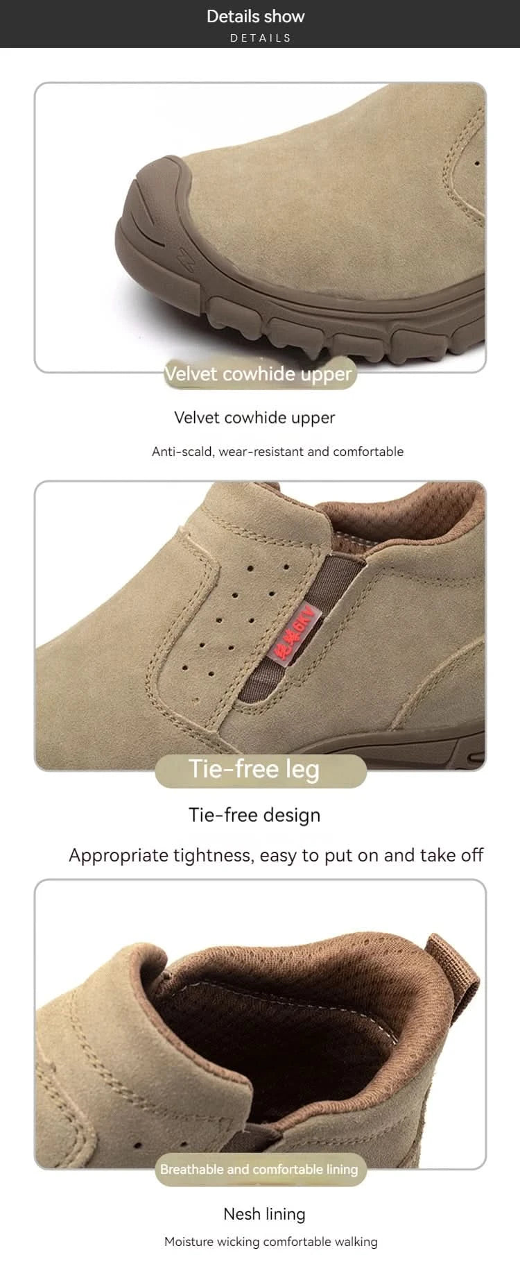 Mens Work Boots Composite Toe Safety Footwear Metatarsal Guard Puncture-Proof Construction Work Shoes Anti-Slip Rubber Outsole