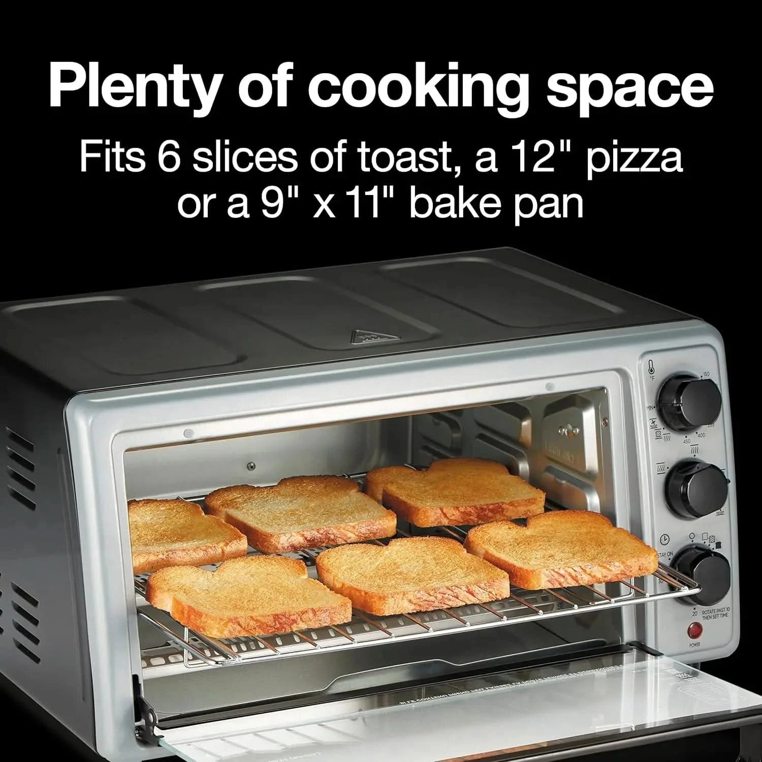 Air Fryer Toaster Oven Combo with 4 Functions Including Convection, Bake & Broil, Fits 6 Slices or 12" Pizza, Auto Shutoff, Blac - M & M Global