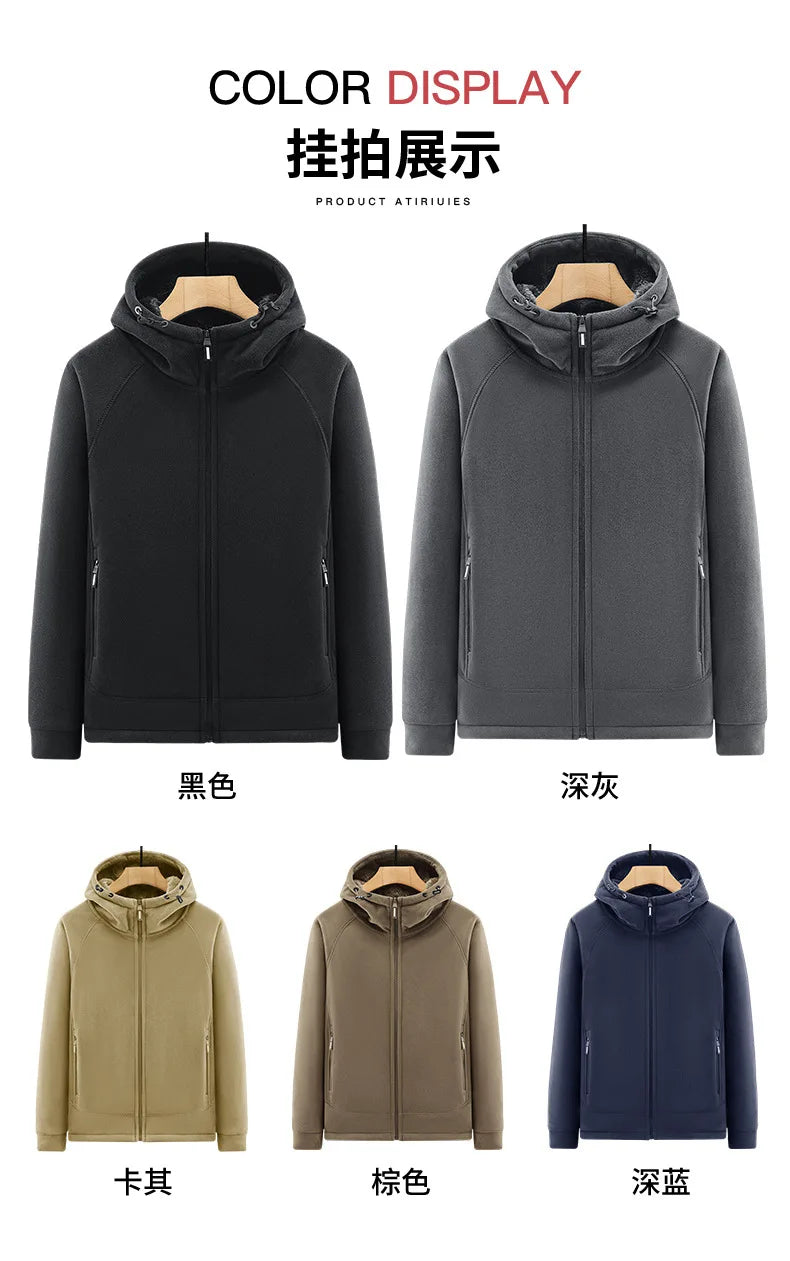 Men's Warm Jacket, Sports Hooded Sweatshirt, Oligon Fabric Coat, High-quality Design, Warm Coat with Fashionable Hood 2025 New