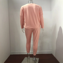 Hot Women's Long Sleeve Round Neck Top and Pants Set Simple Solid Colour Pajama Set Casual O Neck Two Piece Outfit