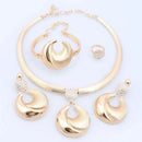 Dubai Jewelry Set For Women Silver Plated Luxury Necklace Earrings Bracelet And Ring Set Jewelry For Wedding Party Trending ﻿ - M & M Global