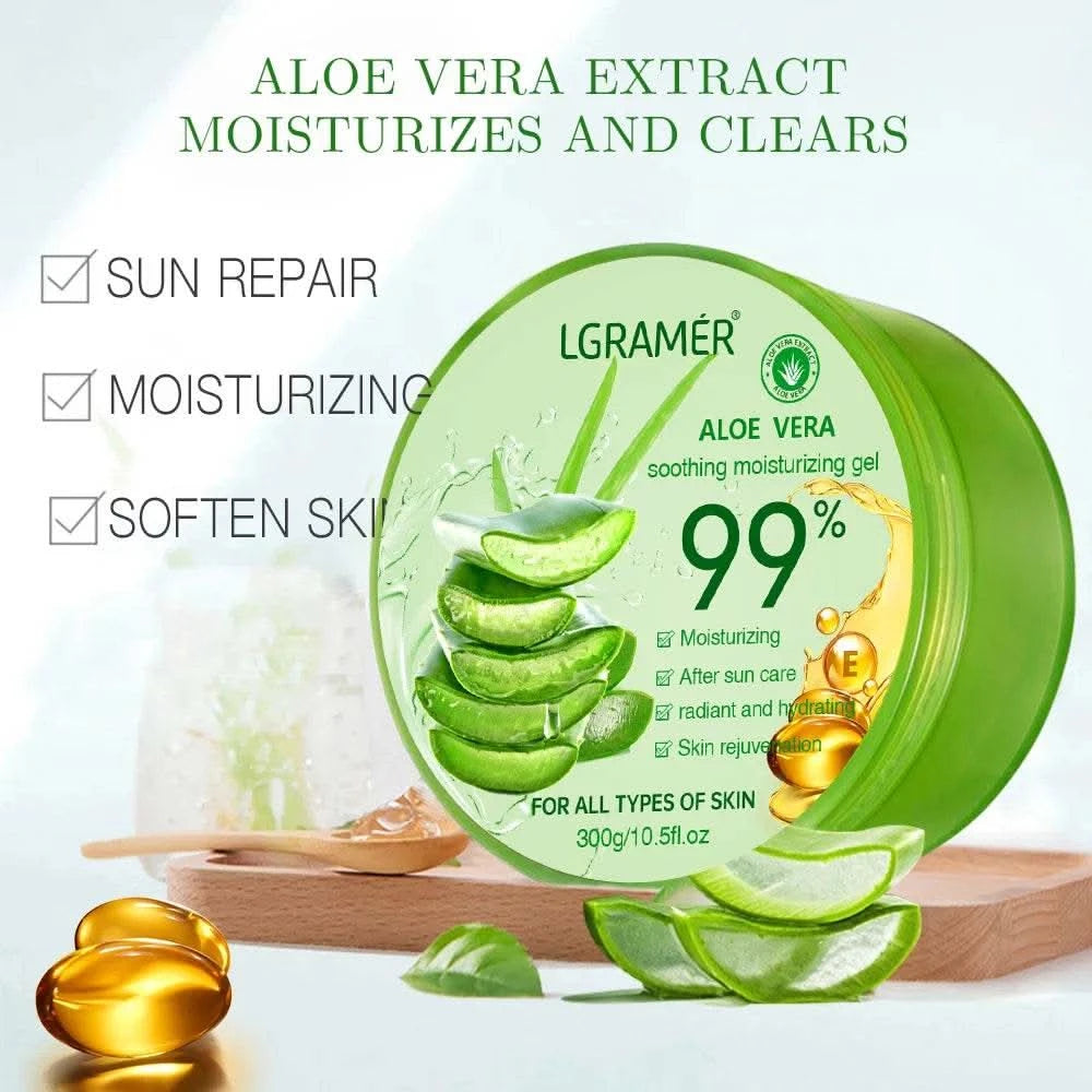 99% Aloe Vera Moisturizing Gel Refreshing Non Sticky Facial Facial Cream Wash Free Deep Nourishing Maintain Skin Face Care Skin - M & M Global