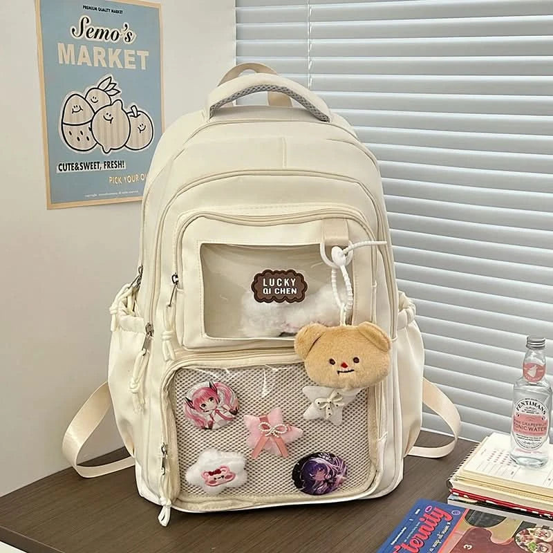 Japanese Style Kawaii Backpack Girls Transparent Ita Bag Women Large Capacity Backpack Fashion School Bag for College Student JK - M & M Global