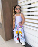 Children's Clothing Girl's Clothes 2 Pcs Set Summer Suspender Top+Long Pants Kid Girl Fashion For 3 4 5 6 7 8Y - M & M Global