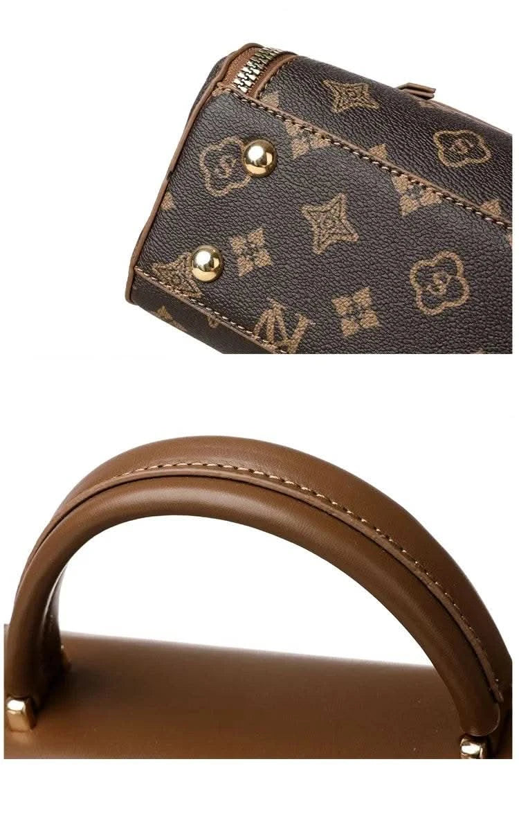 Bags for Women, Printed Fashionable Hand-Held Locks, Commuting Small Square Bag, Fashionable and Versatile Shoulder Crossbody Ba - M & M Global