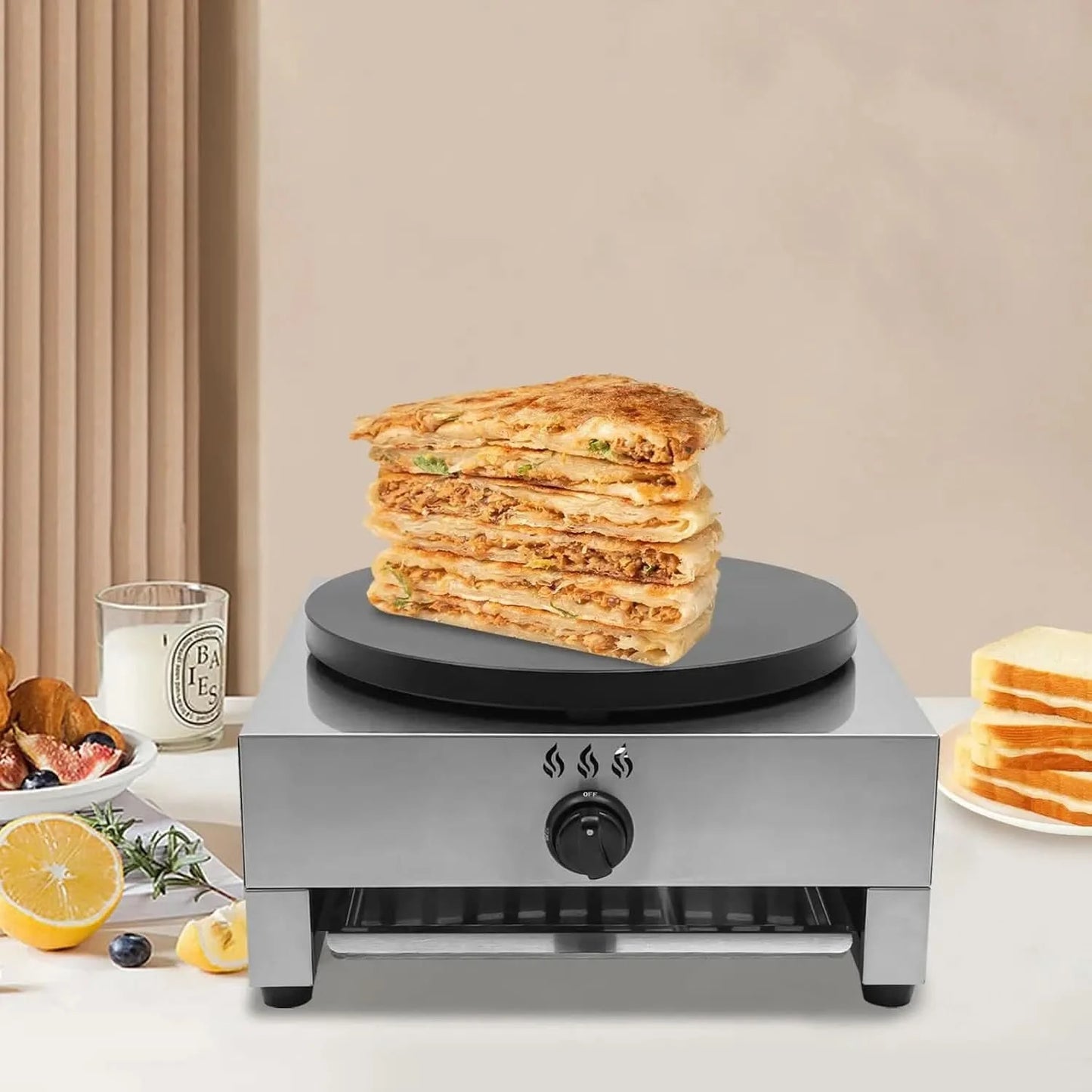 Commercial Pancake Maker 16-Inch Pancake Grand Oven Plate Stainless Steel Aluminum Countertop Pancake Maker Gas Pancake Oven for - M & M Global