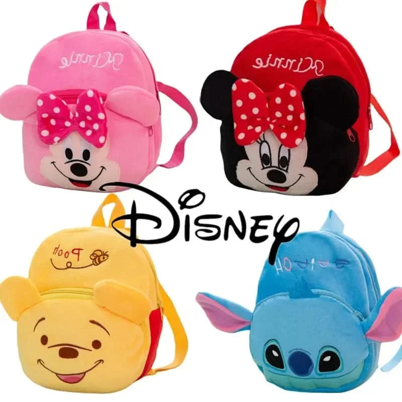 MINISO Disney Cartoon Backpack Mickey Mouse Minnie Winnie The Pooh Plush School Bag Kindergarten Child School Supplies Baby Bags - M & M Global