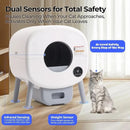Extra Large Automatic Litter Box Self Cleaning for Multiple Cats, Odor-Free, App-Controlled, Ambient Light Waste Disposal