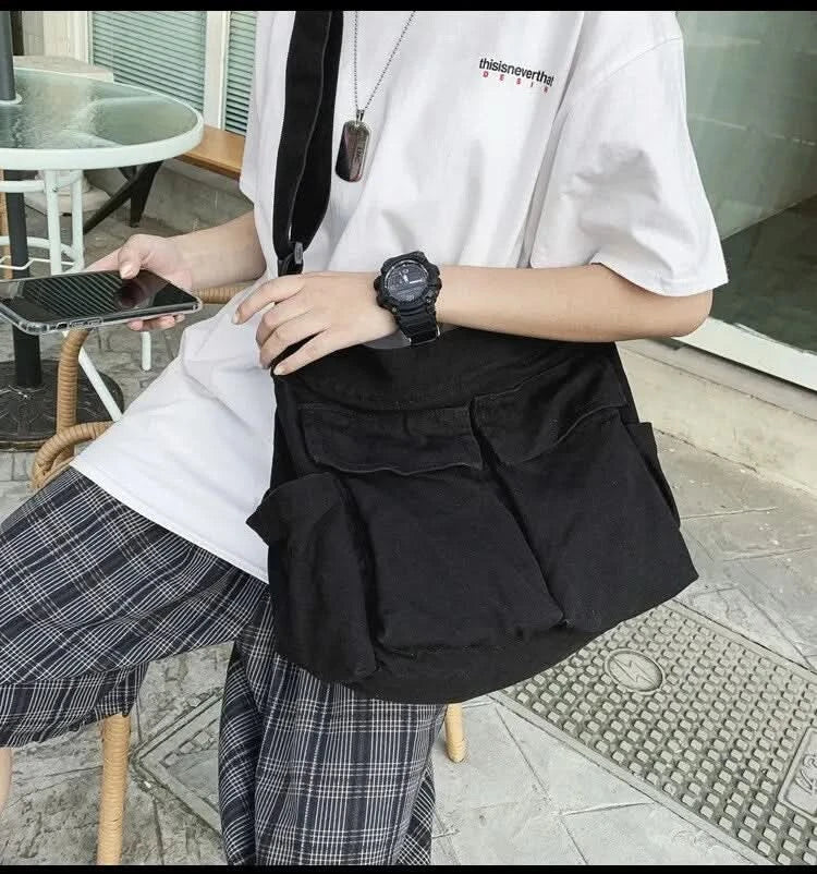 Women Vintage Handbag Canvas Teenager Shoulder Tote Bags Messenger Bags Ladies Casual Handbag Crossbody Purse - M & M Global