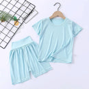Children's Pajamas Modal Short-sleeved Suit Summer Pajamas Children's Clothing High Waist Belly Protection Home Clothes - M & M Global