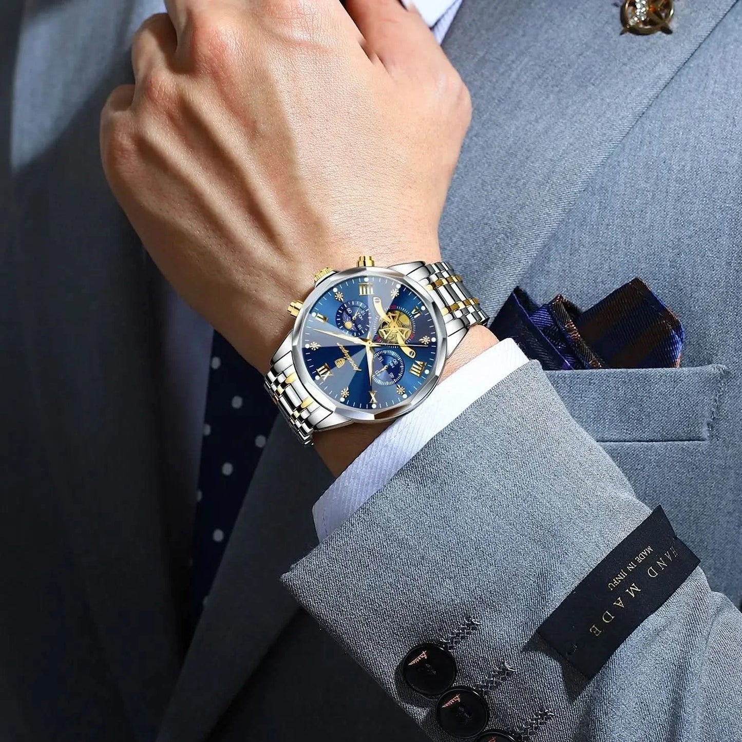 POEDAGAR Luxury Men Watch Top Original Waterproof Luminous Chronograph Man Wristwatch Stainless Steel Quartz Men's Watches Reloj - M & M Global