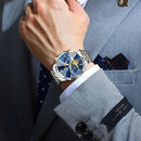POEDAGAR Luxury Men Watch Top Original Waterproof Luminous Chronograph Man Wristwatch Stainless Steel Quartz Men's Watches Reloj - M & M Global