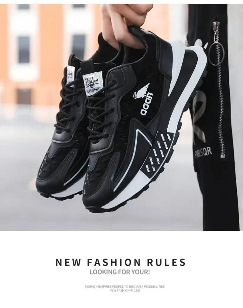 Men Sneakers Autumn Fashion Breathable Running Shoes Outdoor Jogging Sports Trainers Platform Non-slip - M & M Global