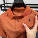 100% pure cotton high-end men's short sleeve summer new comfortable and breathable polo shirt designer brand embroidered T-shirt