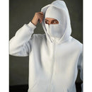 Men and women Balaclava Y2kGothic Harajuku winter new item double hooded sweatshirt men's hooded mask zipper sportswear