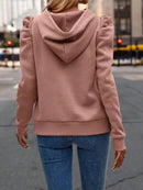 New Autumn Gothic Style Casual Long-Sleeved Hooded Short Sweater Jacket Women Fashion Zipper Sports Hoodies Y2K Sweatshirt