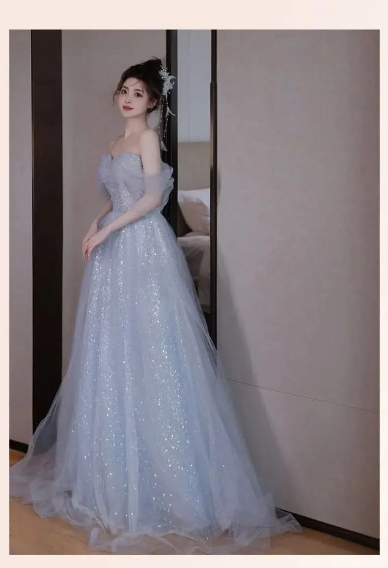 Y2k Evening Dresses Women's 2025 New Summer Banquet Long Dress Slim Sexy Light Luxury Art Test Host Adult Birthday Party Dress - M & M Global
