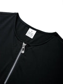 Summer Men's Short Sleeve Solid Color Zipper Collar Shirt Casual Sports T-Shirt Streetwear Daily Outdoor Activities Men's Top - M & M Global