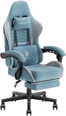 Dowinx Gaming Chair Fabric with Pocket Spring Cushion,Game Chair Cloth with Headrest, Ergonomic Computer Chair with Footrest