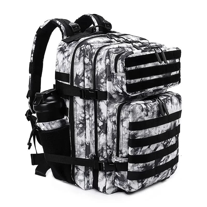 LHI 45L Tactical Backpack Waterproof Tie-Dye Sports Travel Daily Gym Rucksacks Weekend Overnight Daypack With Bottle holder - M & M Global