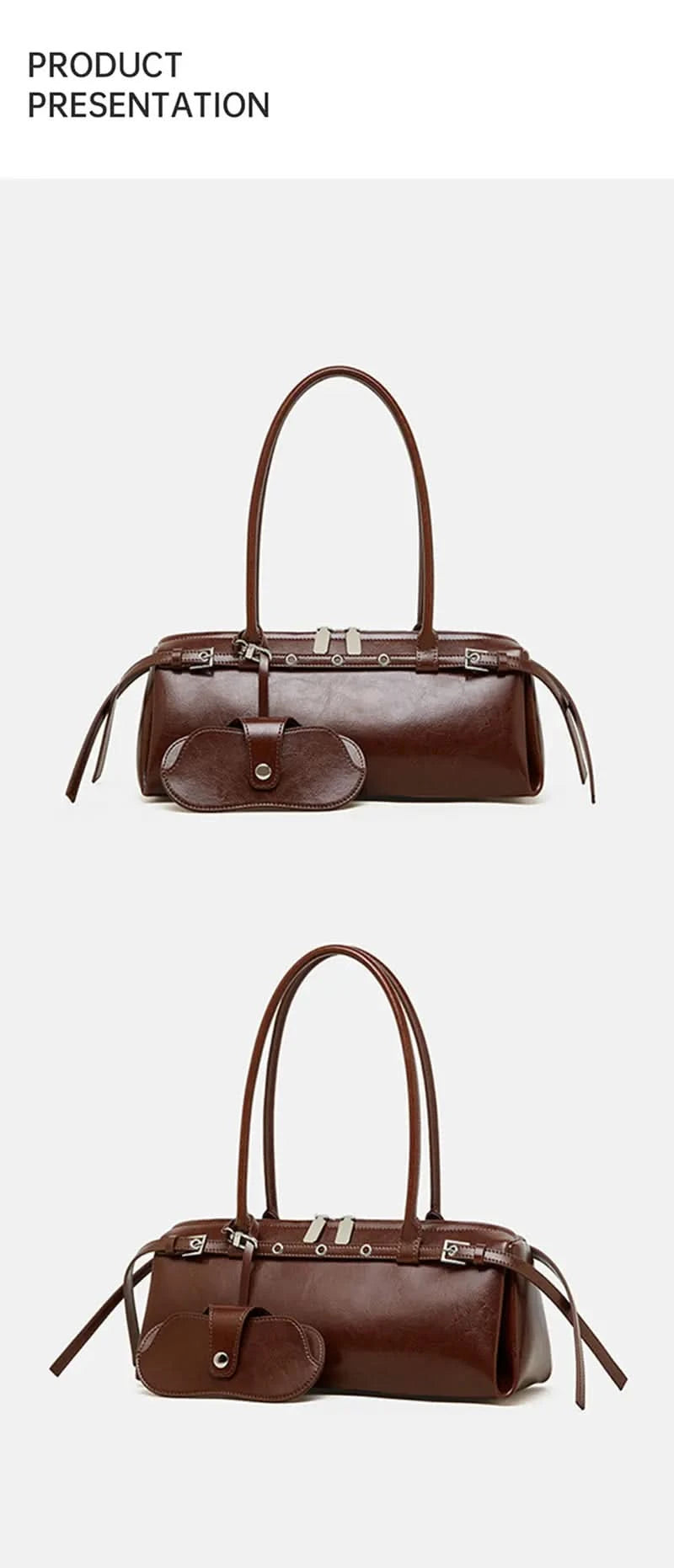 New Women's Rectangle Bag Luxury Designer Shoulder Bags High Quality Cowhide Handbags Fashion Women Baguette Bag 3086 - M & M Global