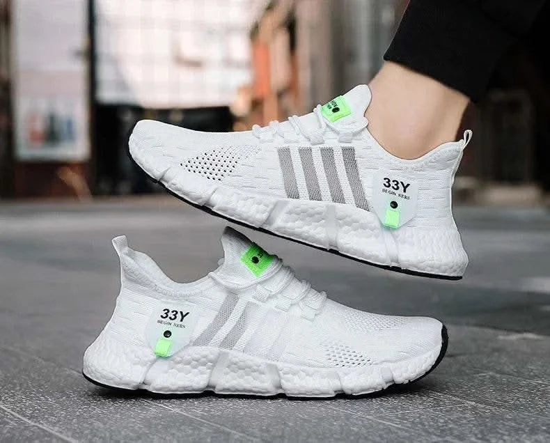 Breathable Mesh Men Shoes Trendy Lightweight Walking Flats Plus Size Male Tennis Sneakers Outdoor Running Fitness Shoes 2025 - M & M Global