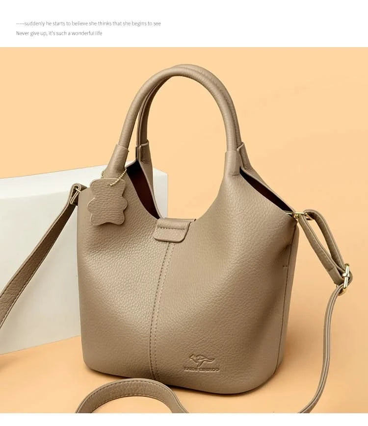 Soft Leather Handbags for Women Vintage Shoulder Bag Luxury Designer Ladies Large Capacity Bags Sac A Main - M & M Global