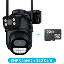 6K 12MP Outdoor Wifi Camera PTZ 8X Optical Zoom Three Lens Dual Screens Video Surveillance 8MP Dual Lens CCTV Security IP Camera - M & M Global