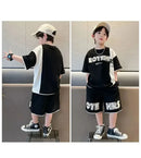 New Summer Teenagers Boys Clothing Sets Child Fashion Letter Top And Shorts 2Pcs Kids Tracksuit 4 5 6 7 8 9 10 11 12 13 14 Years - M & M Global