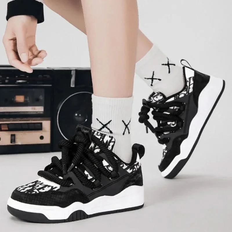 Trend Men's Shoes Outdoor Sneakers Lace-up Non Slip Running Shoes Couple Style Walking Shoes Breathable Tennis Shoe Plus Size 47 - M & M Global