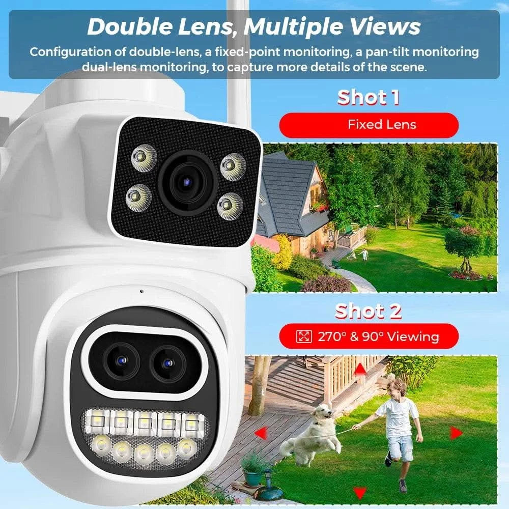 BESDER 6K 12MP Wifi Camera PTZ Dual Screen 8X Digital Zoom AI Auto Tracking Outdoor 8MP CCTV IP Camera Security Protection iCSee - M & M Global