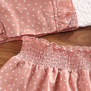 Girls' Clothing Set 5-12T Tri-Color Optional Flying Sleeve Square Collar Vest Top + Lace Skirts  Children Girls Baby Clothes Set - M & M Global