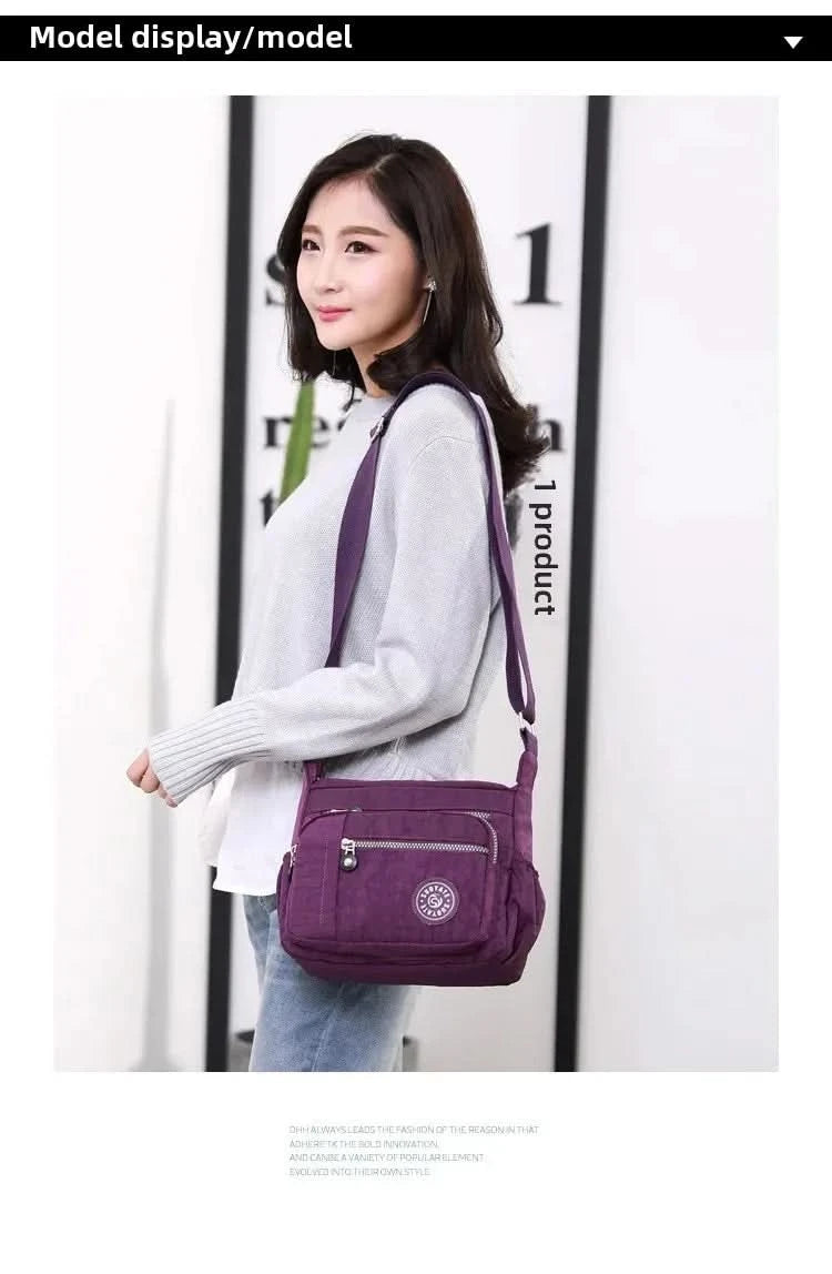 Large Capacity Nylon Crossbody Shoulder Bag for Home Use Middle-Aged And Elderly Women Casual Multi-Socket Slanting Bag - M & M Global