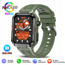 Rugged Military Smart Watch Men For Android Ios IP67 Waterproof Sport Fitness Ai Voice Bluetooth Call Smartwatch 2024 New